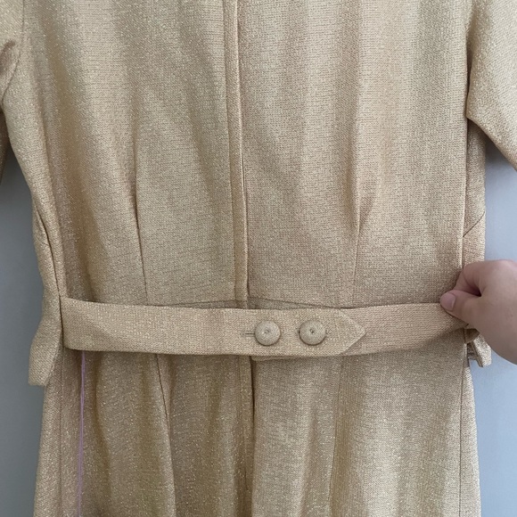 Vintage Berkshire B-Tween Deadstock gold metallic midi dress NWT - Picture 5 of 8